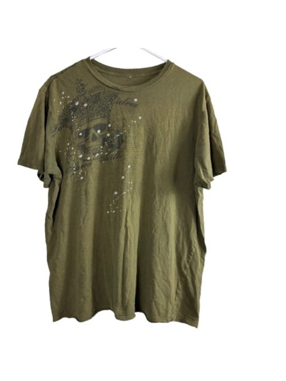 Archaic by Affliction Distressed Olive Green Sz XL Y2K Cyber Grunge